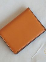 Ví Đựng Thẻ Da Bò Màu Vàng Cam. Ví Name Card Da Bò Nappa M082