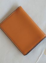 Ví Đựng Thẻ Da Bò Màu Vàng Cam. Ví Name Card Da Bò Nappa M082