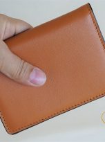 Ví Đựng Thẻ Da Bò Màu Vàng Cam. Ví Name Card Da Bò Nappa M082