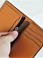 Ví Đựng Thẻ Da Bò Màu Vàng Cam. Ví Name Card Da Bò Nappa M082