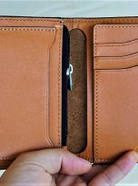 Ví Đựng Thẻ Da Bò Màu Vàng Cam. Ví Name Card Da Bò Nappa M082