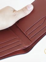 Ví Da Bò Nhập Khẩu Màu Nâu Đỏ. Ví Nam Da Thật Dáng Ngang M083