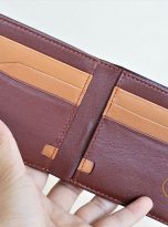 Ví Da Bò Nhập Khẩu Màu Nâu Đỏ. Ví Nam Da Thật Dáng Ngang M083