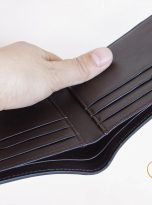 Ví Da Bò Nhập Khẩu Màu Nâu. Ví Nam Da Thật Dáng Ngang M084