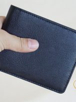 Ví Da Bò Nhập Khẩu Màu Đen. Ví Nam Da Thật Dáng Ngang M085