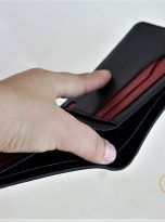 Ví Da Bò Nhập Khẩu Màu Đen. Ví Nam Da Thật Dáng Ngang M085