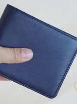Ví Da Bò Nhập Khẩu Màu Xanh Navy. Ví Nam Da Thật Dáng Ngang M087