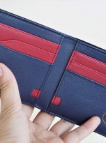 Ví Da Bò Nhập Khẩu Màu Xanh Navy. Ví Nam Da Thật Dáng Ngang M087