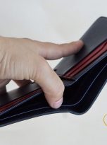 Ví Da Bò Nhập Khẩu Màu Xanh Navy. Ví Nam Da Thật Dáng Ngang M087