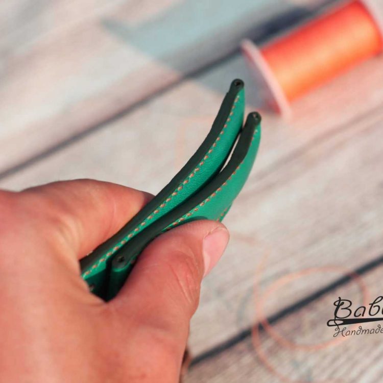 Dây đồng hồ da bò Veg-tan Handmade màu xanh Aqua Green CO136