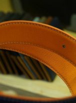 Dây lưng da Epsom cho nữ, thắt lưng nữ da bò Handmade xanh navy