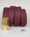 Thắt lưng Togo khóa tự động, dây lưng da bò Handmade màu nâu đỏ TLB104