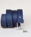 Thắt lưng da bò Togo màu xanh navy, dây lưng da bò Handmade TLB105