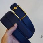 Thắt lưng da Epsom Handmade, dây lưng da bê nhập khẩu màu xanh navy ELB110