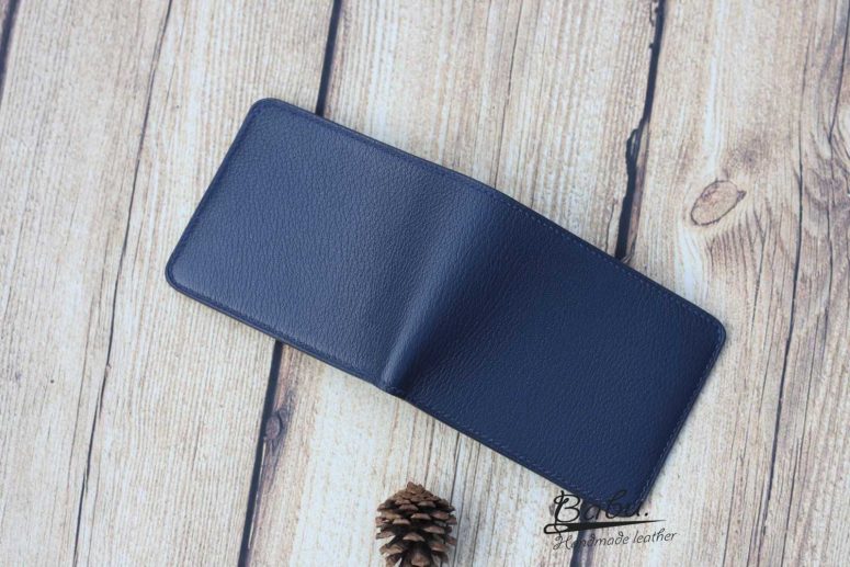 Ví da dê Alran Chevre Sully Handmade màu xanh navy GWL111