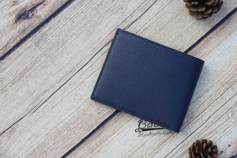 Ví da dê Alran Chevre Sully Handmade màu xanh navy GWL110