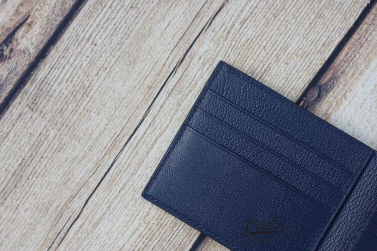 Ví da dê Alran Chevre Sully Handmade màu xanh navy GWL110