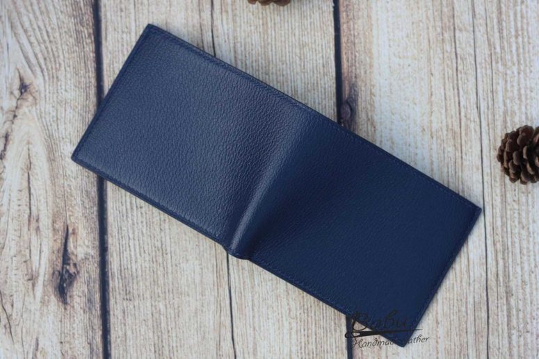 Ví da dê Alran Chevre Sully Handmade màu xanh navy GWL110