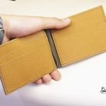 Ví kẹp tiền da Epsom Handmade cao cấp, ví Money Clip da bê màu xám cát