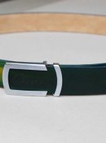 Thắt lưng da bò Veg-tan Handmade màu xanh Patina