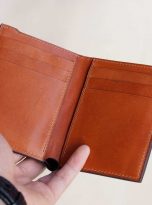 Ví da bò Vachetta Handmade, Ví đứng da bò nhập khẩu màu vàng bò