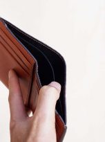 Ví da bò Vachetta Handmade, Ví đứng da bò nhập khẩu màu vàng bò