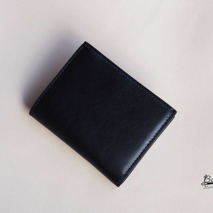 Ví da bò Vachetta Handmade, Ví đứng da bò nhập khẩu màu đen