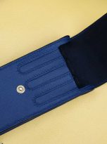 Bao đựng bút da Epsom màu xanh navy, hộp đựng bút da bò Handmade