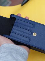Bao đựng bút da Epsom màu xanh navy, hộp đựng bút da bò Handmade
