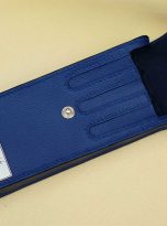 Bao đựng bút da Epsom màu xanh navy, hộp đựng bút da bò Handmade