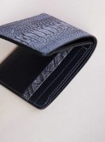 Ví da đà điểu Handmade, ví nam da đà điểu Nubuck màu xám