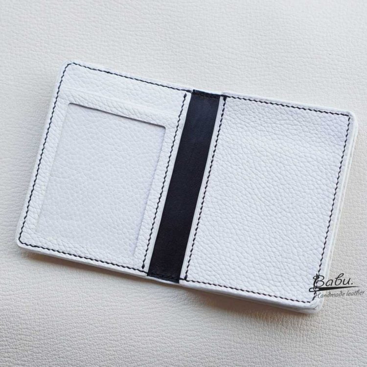 Ví đựng card da bò Milled màu trắng CWL115