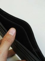 Ví nam da Epsom Handmade, ví da bê phối da cá sấu màu đen