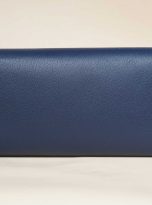 Ví nữ cầm tay da dê Alran Chevre Sully, ví dài handmade xanh navy