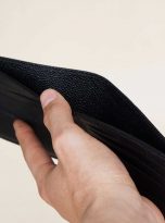 Ví nam dáng ngang da Epi nhập khẩu, ví da bò Handmade màu đen