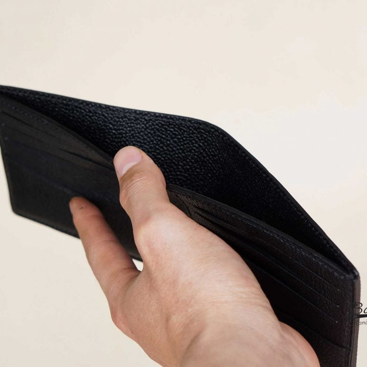 Ví nam dáng ngang da Epi nhập khẩu, ví da bò Handmade màu đen