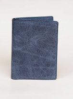 Ví da bò Tuscany Vintage xanh navy, Ví đứng da bò nhập khẩu