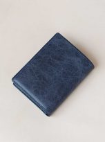 Ví da bò Tuscany Vintage xanh navy, Ví đứng da bò nhập khẩu