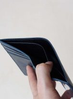 Ví da bò Tuscany Vintage xanh navy, Ví đứng da bò nhập khẩu