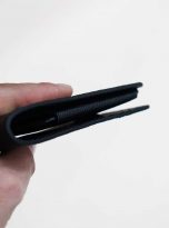 Ví da Epsom Handmade màu đen, ví tiền mini nhỏ gọn da bê