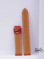 Dây đồng hồ da đà điểu Nam Phi, dây đồng hồ nữ Handmade màu đỏ dâu