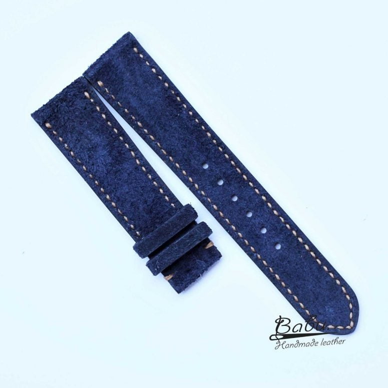 Dây đồng hồ da lộn Suede nhập khẩu màu xanh navy CO112