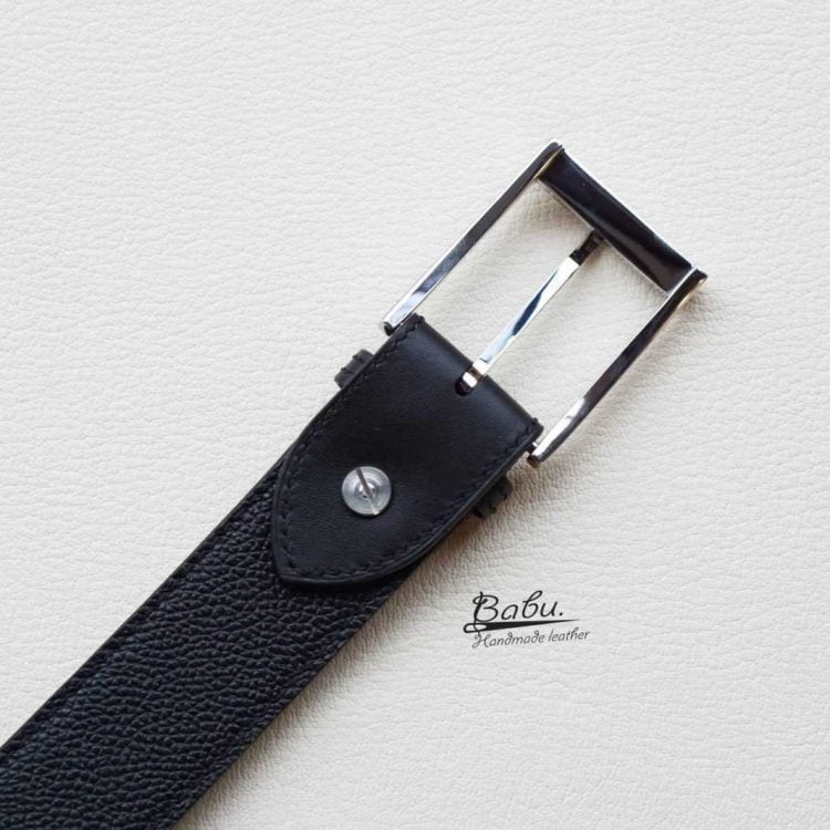 Thắt lưng da bê Nappa Handmade, dây lưng da bò nhập khẩu cao cấp NLB101