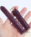 Dây đồng hồ da cá sấu Handmade nhập khẩu màu mận chín AL113