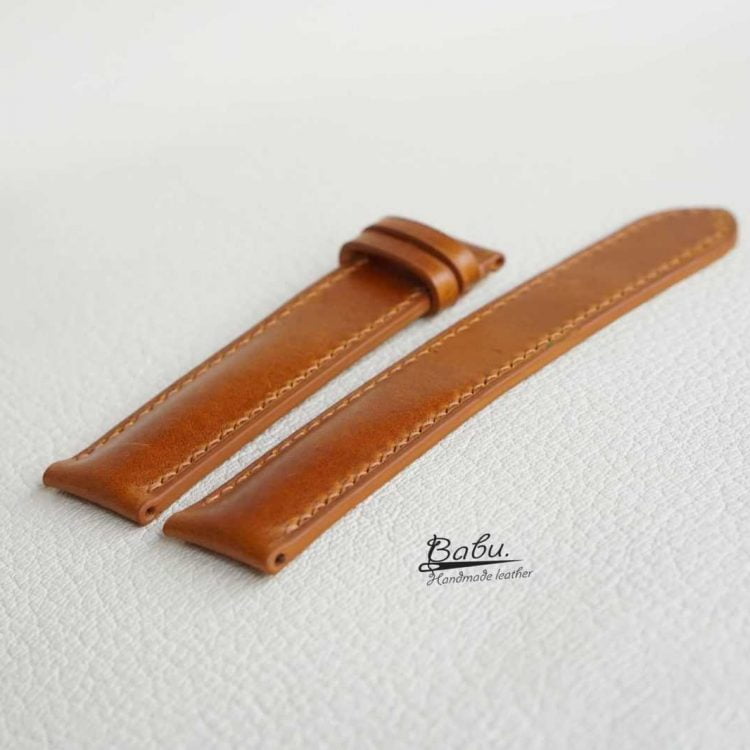 Dây đồng hồ da bò Pullup nhập khẩu, dây da bò Handmade màu vàng bò CO108