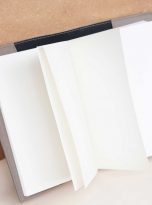 Bìa sổ da bê Epsom Handmade màu xám