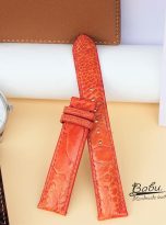 Dây Đồng Hồ Da Đà Điểu Nam Phi Màu Đỏ Cam