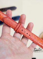 Dây Đồng Hồ Da Đà Điểu Nam Phi Màu Đỏ Cam