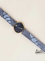 Dây đồng hồ đà điểu Nubuck màu xám, dây đồng hồ Handmade cao cấp