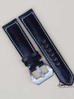 Dây đồng hồ da mông ngựa nhập khẩu, dây da Shell Cordovan đen cho Panerai